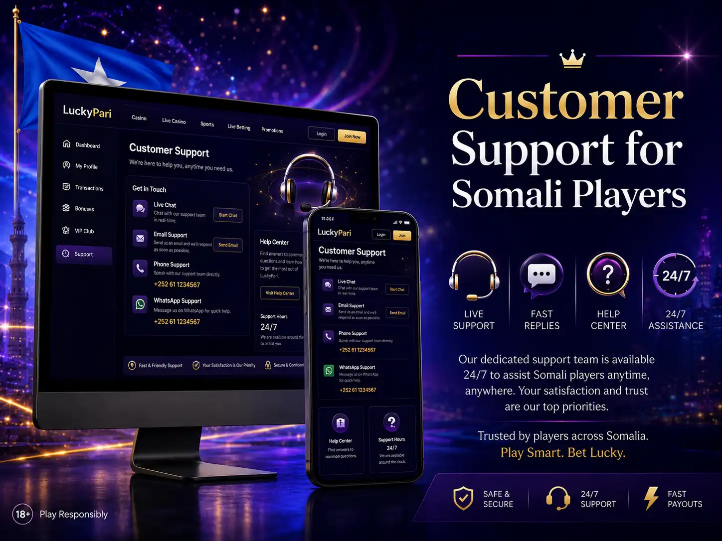 Customer Support for Somali Players